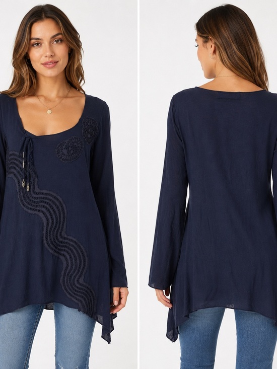 4 Love And Liberty Tops - Johnny Was 4 Love & Liberty Navy Tunic Top 💙 💫